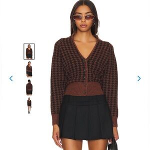 ASTR THE LABEL xRevolve Ruby Cardigan Dark Brown & Black Size S
